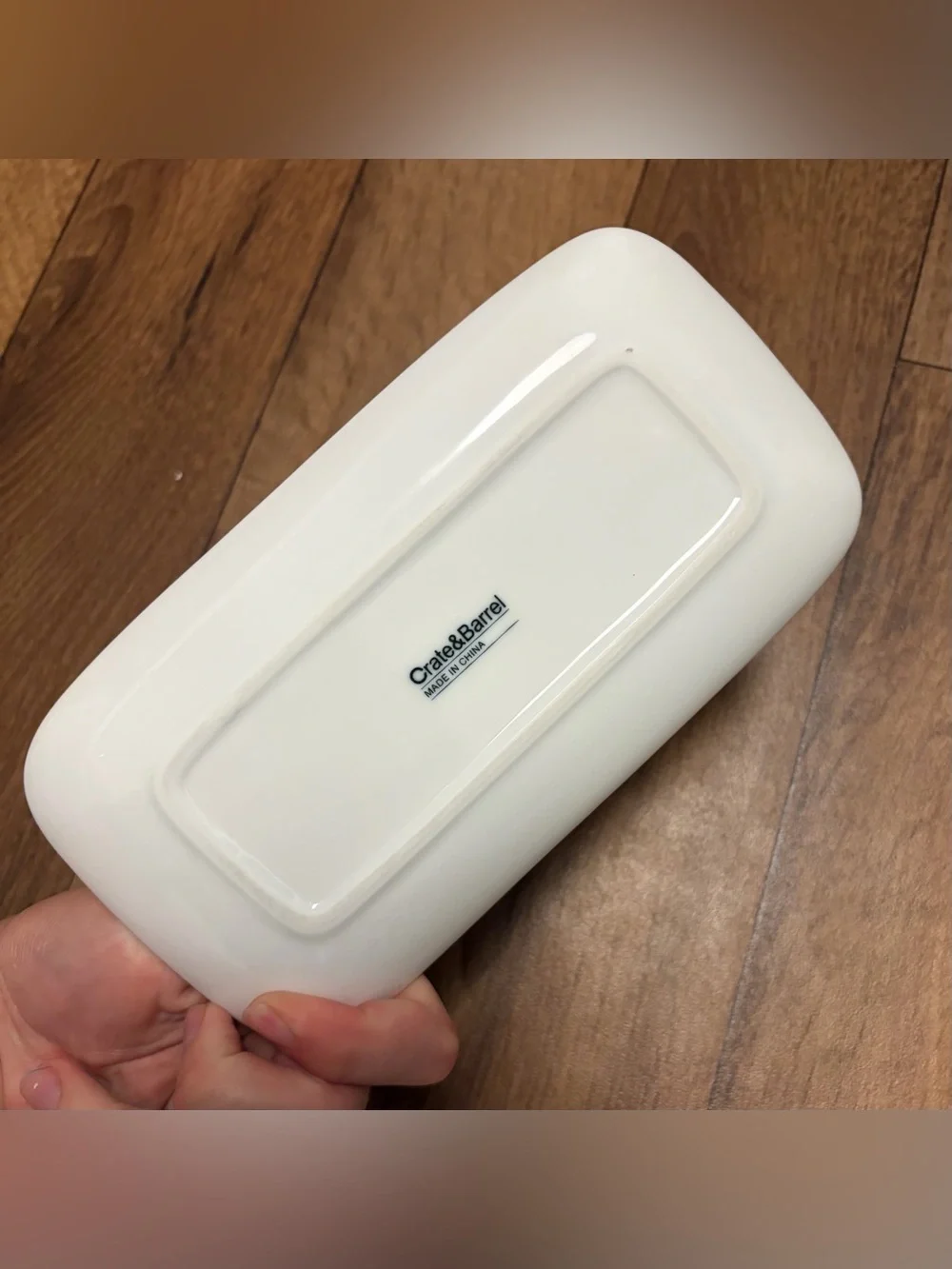 Crate&Barrel White Ceramic Butter Dish